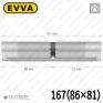 Циліндр EVVA 4KS ключ-ключ, 167 мм (86х81), латунь полірована, п'ять ключів в Одесі