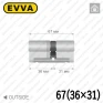 Циліндр EVVA 3KS ключ-ключ, 67 мм (36х31), латунь в Одесі