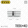 Циліндр EVVA 3KS ключ-ключ, 72 мм (31х41), латунь в Одесі