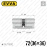 Циліндр EVVA 3KS ключ-ключ, 72 мм (36х36), латунь в Одесі