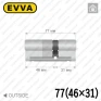 Циліндр EVVA 4KS ключ-ключ, 77 мм (46х31), нікель матовий, п'ять ключів в Одесі