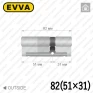 Циліндр EVVA 4KS ключ-ключ, 82 мм (51х31), латунь полірована, п'ять ключів в Одесі