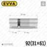 Цилиндр EVVA 4KS ключ-ключ, 92 мм (31х61), латунь полированная, пять ключей в Одессе