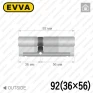 Цилиндр EVVA 4KS ключ-ключ, 92 мм (36х56), латунь полированная, пять ключей в Одессе