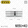 Цилиндр EVVA 4KS ключ-ключ, 92 мм (51х41), латунь полированная, пять ключей в Одессе