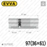 Цилиндр EVVA EPS ключ-ключ, 97 мм (36х61), латунь матовая, три ключа в Одессе