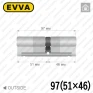 Циліндр EVVA 4KS ключ-ключ, 97 мм (51х46), нікель матовий, п'ять ключів в Одесі