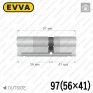 Циліндр EVVA 4KS ключ-ключ, 97 мм (56х41), латунь полірована, п'ять ключів в Одесі
