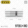Циліндр EVVA 4KS ключ-ключ, 97 мм (61х36), латунь полірована, п'ять ключів в Одесі