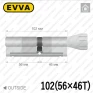 Циліндр EVVA 4KS ключ-тумблер, 102 мм (56х46), латунь полірована, п'ять ключів в Одесі