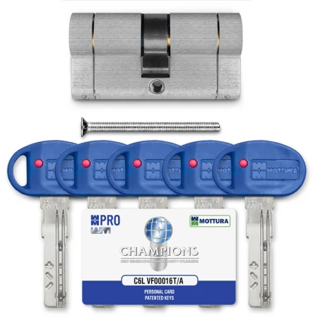 Циліндр Mottura Champions PRO (ключ-ключ), 62(31/31), нікель матовий