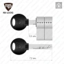 Цилиндр RB-Locks Keylocx (ключ-тумблер), 95(50/45), никель матовый в Одессе