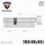 Цилиндр RB-Locks Keylocx (ключ-тумблер), 105(40/65), никель матовый в Одессе