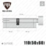 Цилиндр RB-Locks Keylocx (ключ-тумблер), 110(50/60), никель матовый в Одессе