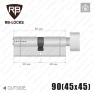Цилиндр RB-Locks Keylocx (ключ-тумблер), 90(45/45), никель матовый в Одессе