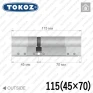 Цилиндр Tokoz PRO 300 ключ-ключ, 115 мм (45х70), никель матовый в Одессе