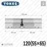 Цилиндр Tokoz PRO 300 ключ-ключ, 120 мм (55х65), никель матовый в Одессе