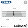 Цилиндр Tokoz PRO 300 ключ-ключ, 135 мм (65х70), никель матовый в Одессе