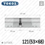 Цилиндр Tokoz PRO 400 ключ-ключ, 121 мм (53х68), никель матовый в Одессе
