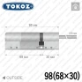 Цилиндр Tokoz PRO 400 ключ-шток, 98 мм (68х30), никель матовый в Одессе