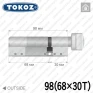 Цилиндр Tokoz PRO 400 ключ-тумблер, 98 мм (68х30), никель матовый в Одессе